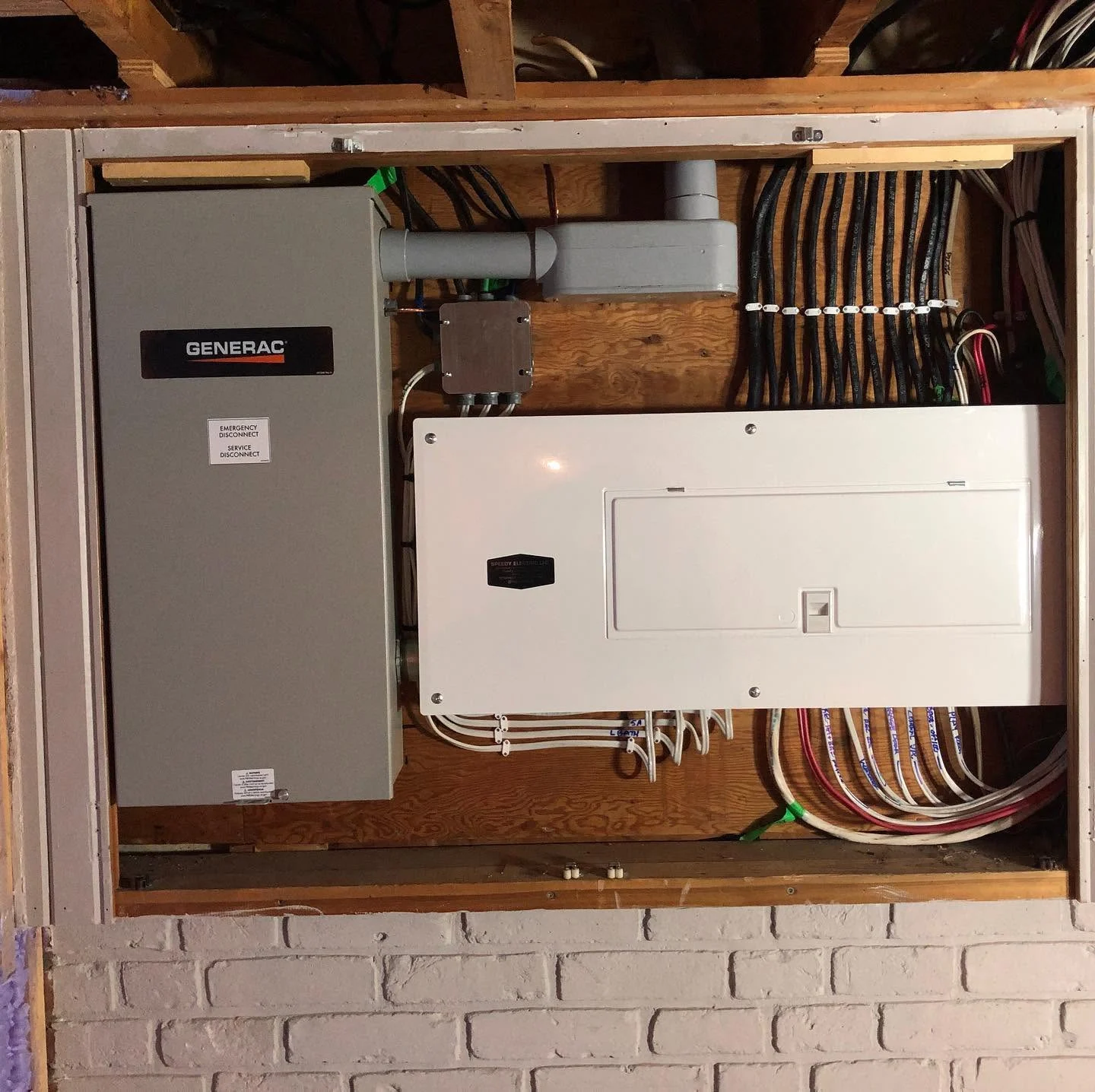 Speedy Electric licensed electrician completing residential electrical work in an Oxford County home